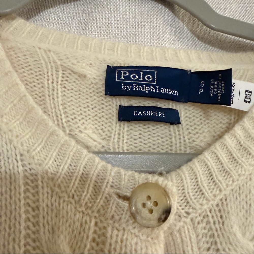 Polo Ralph Lauren: Women’s Cable-Knit Cashmere Crewneck Cardigan size small - Picture 7 of 11